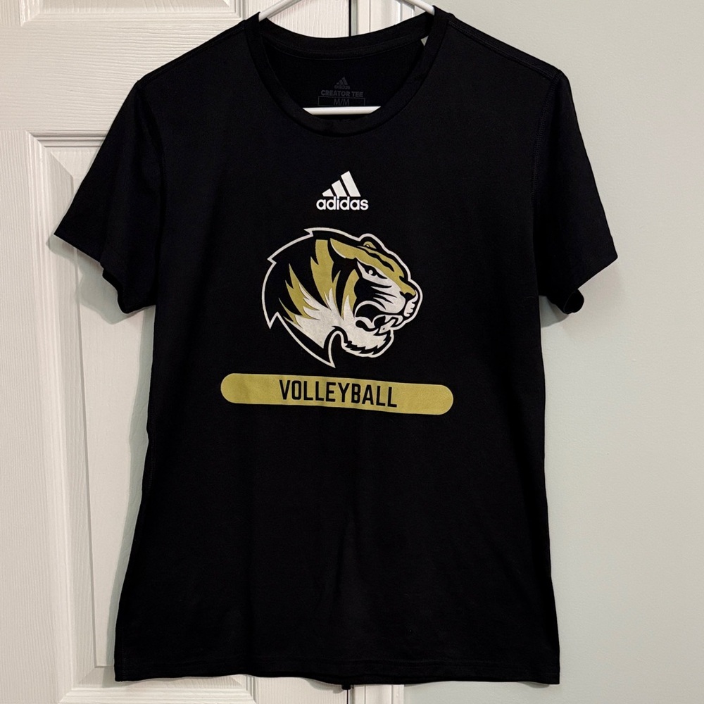 Sz Medium Adidas Creator Tee  Black Gold Tigers Volleyball T-Shirt Dri-fit